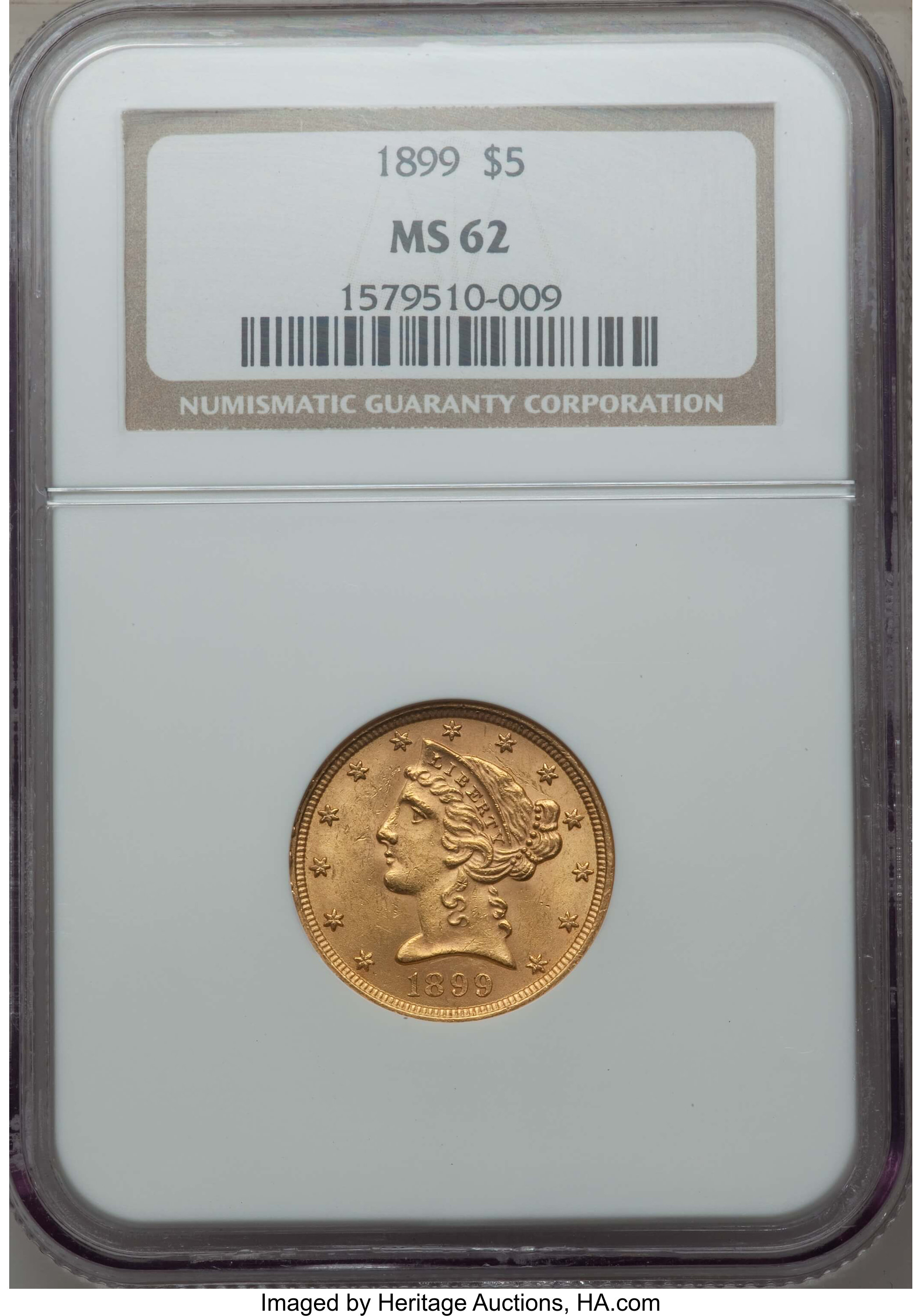 1899 $5 MS62 NGC. NGC Census: (4255/6542). PCGS Population: | Lot 