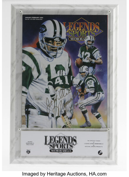 Winner of our “Broadway” Joe Namath signed jersey