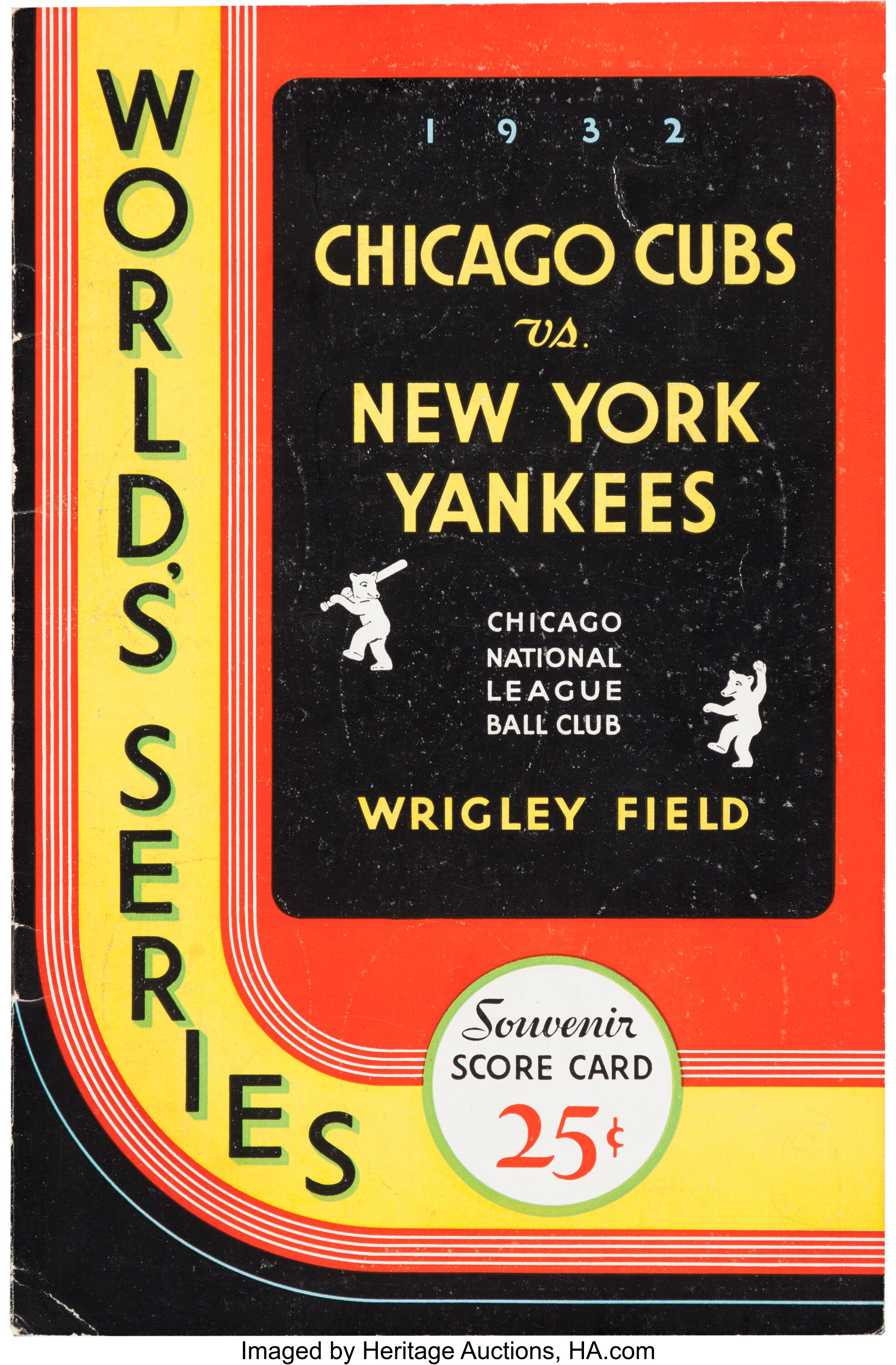 1932 World Series Program from The Called Shot Series (Chicago, Lot #81760