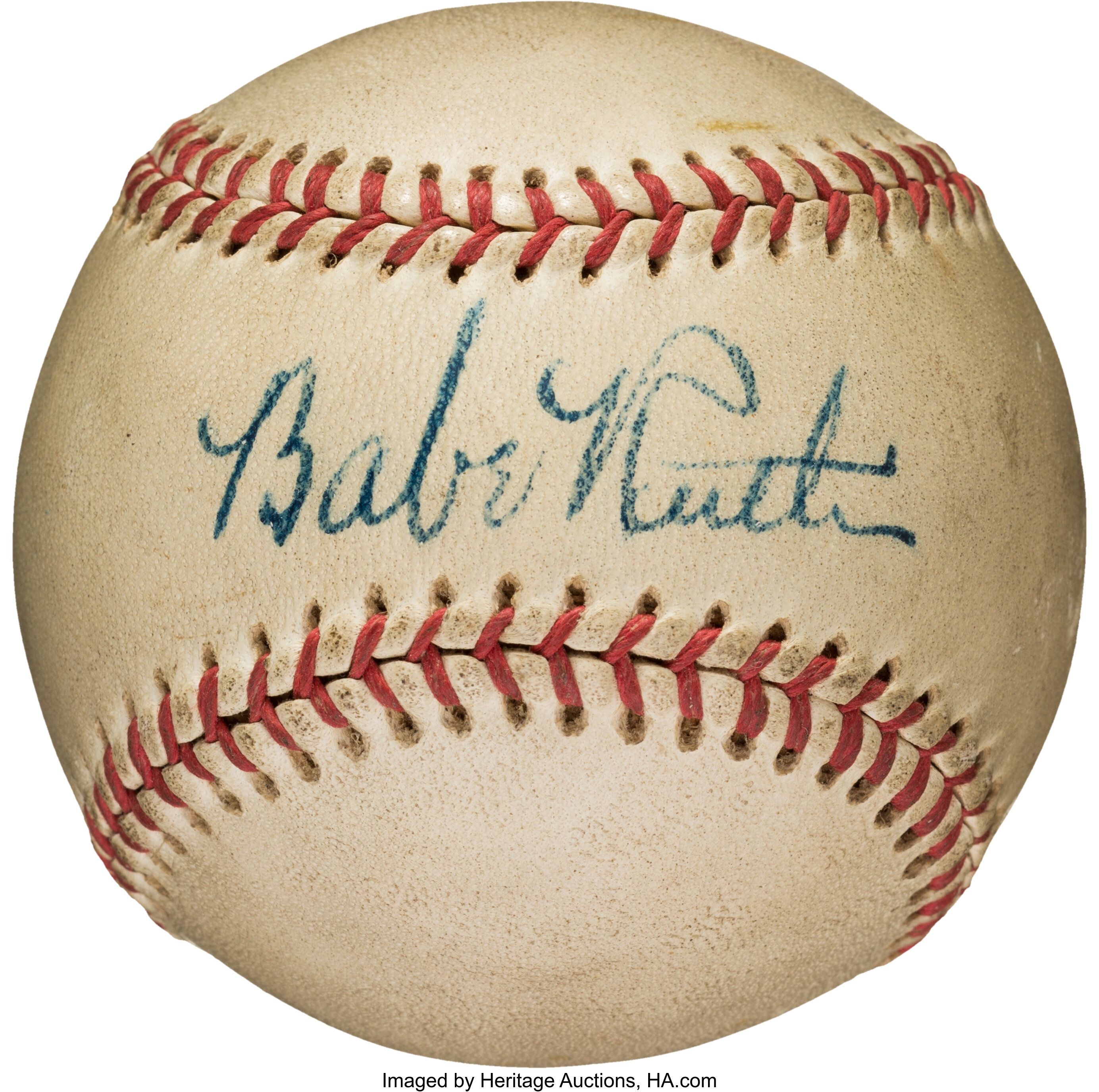 1948 Babe Ruth Single Signed Baseball, PSA/DNA NM 7.. ... Baseball ...