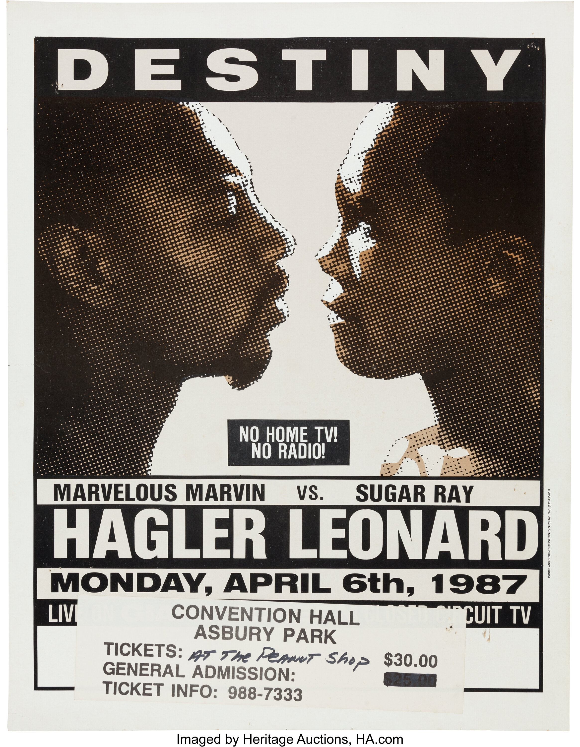 1987 Marvin Hagler Vs Sugar Ray Leonard Closed Circuit Fight Lot 83828 Heritage Auctions 