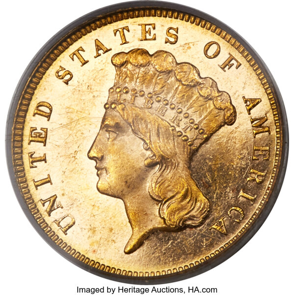 1879 Year US Gold $3 & $4 Coins for sale