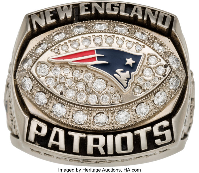 2007 New England Patriots AFC Championship Ring Presented to, Lot #80554