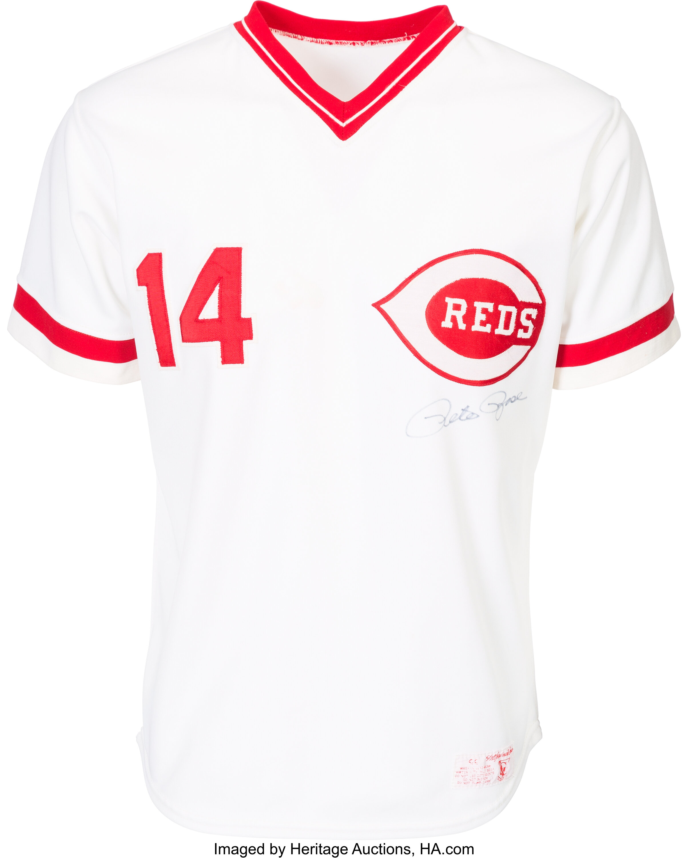 Lot Detail - 1984 PETE ROSE AUTOGRAPHED CINCINNATI REDS GAME WORN ROAD  JERSEY (NSM COLLECTION)