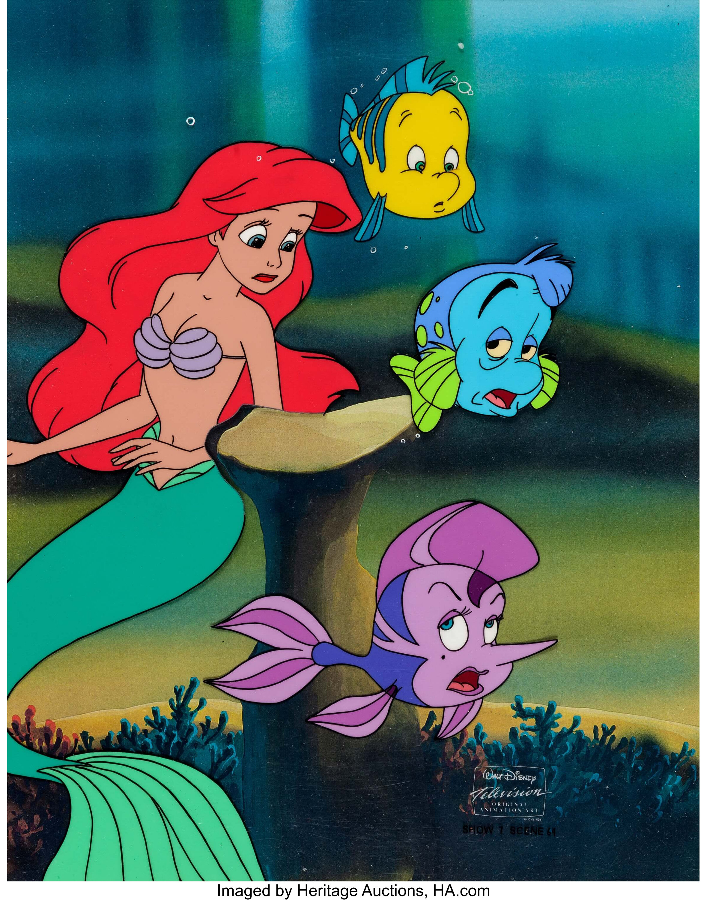 The Little Mermaid TV Series Production Cel (Walt Disney, 1992