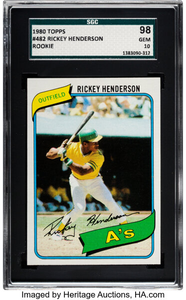 1980 Topps Baseball Card #482 Rickey Henderson Rookie C