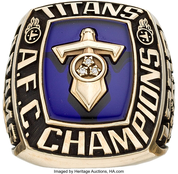 1999 Tennessee Titans AFC Championship Prototype Ring. Football, Lot  #80551