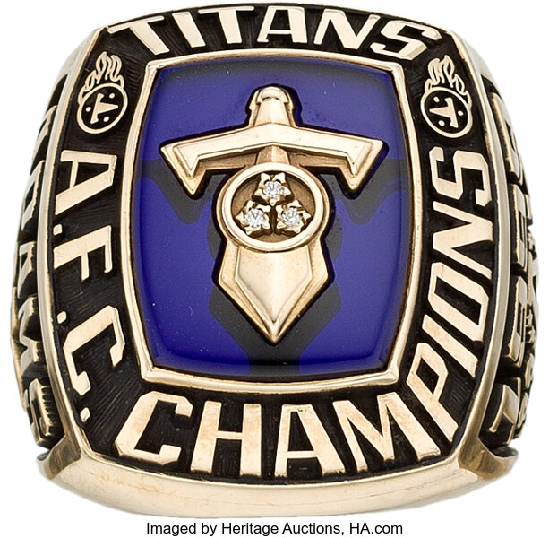 1999 Tennessee Titans AFC Championship Prototype Ring. Football