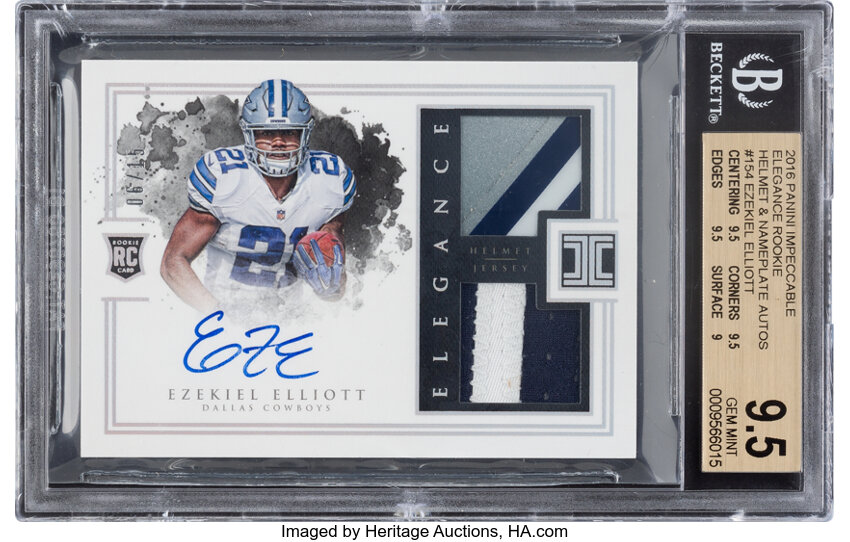 EZEKIEL ELLIOTT ROOKIE AUTOGRAPH signed Rookie card Dallas Cowboys