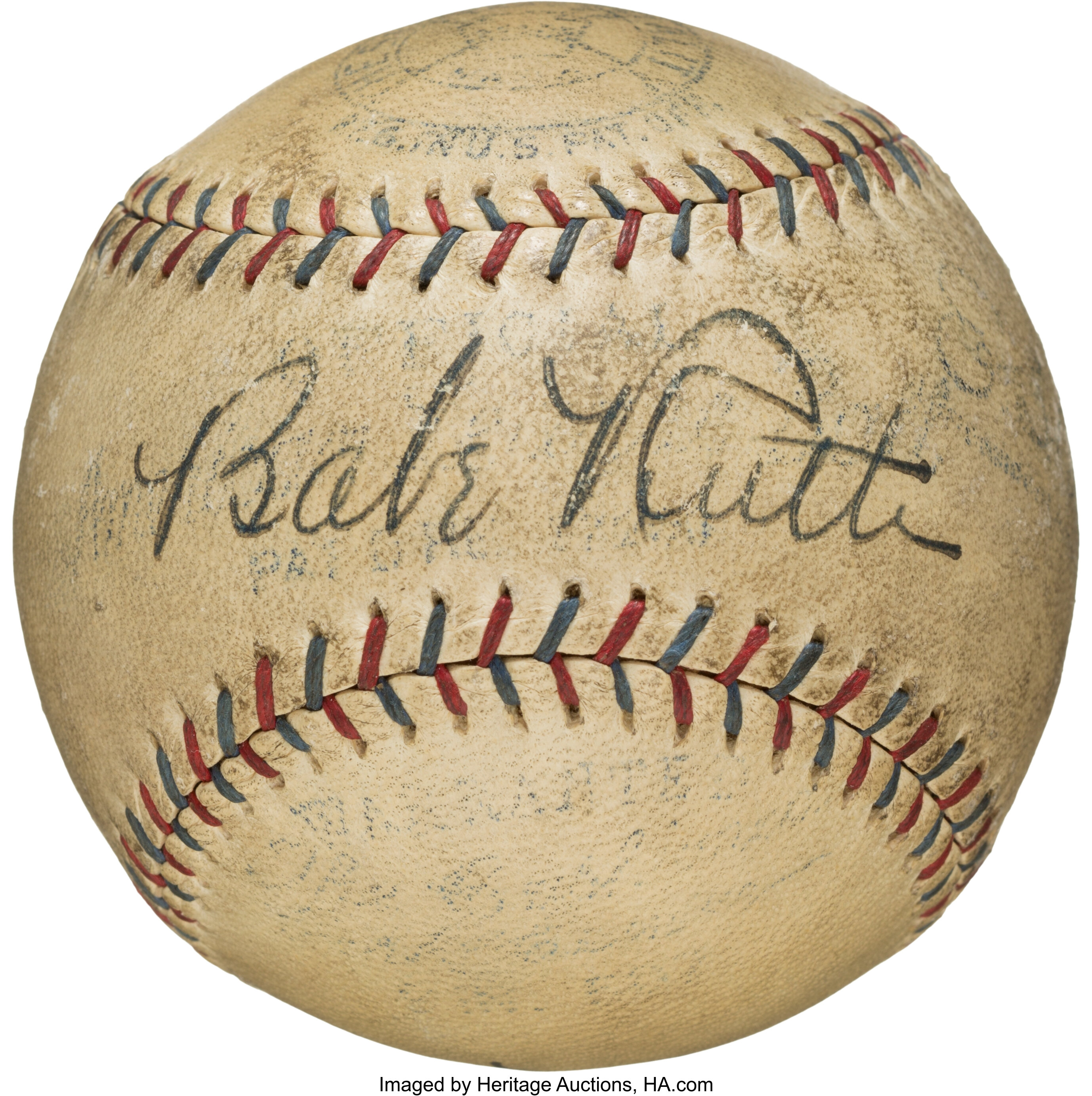 The Sandlot Babe Ruth Autographed 1930's Baseball. Replica Souvenir Ball