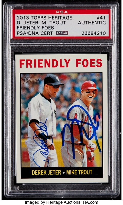 Mike Trout Signed 2018 Topps Heritage #47 (PSA)