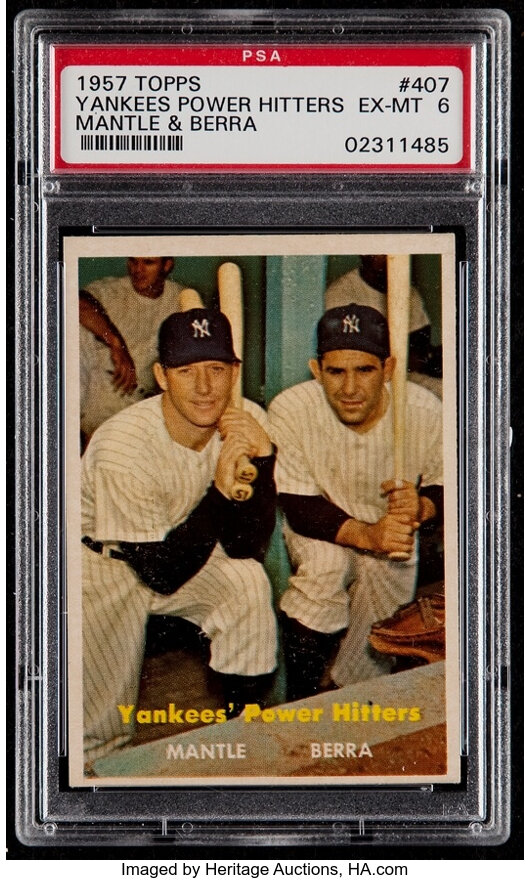  1957 Topps Regular (Baseball) card#407-psa Yogi Berra