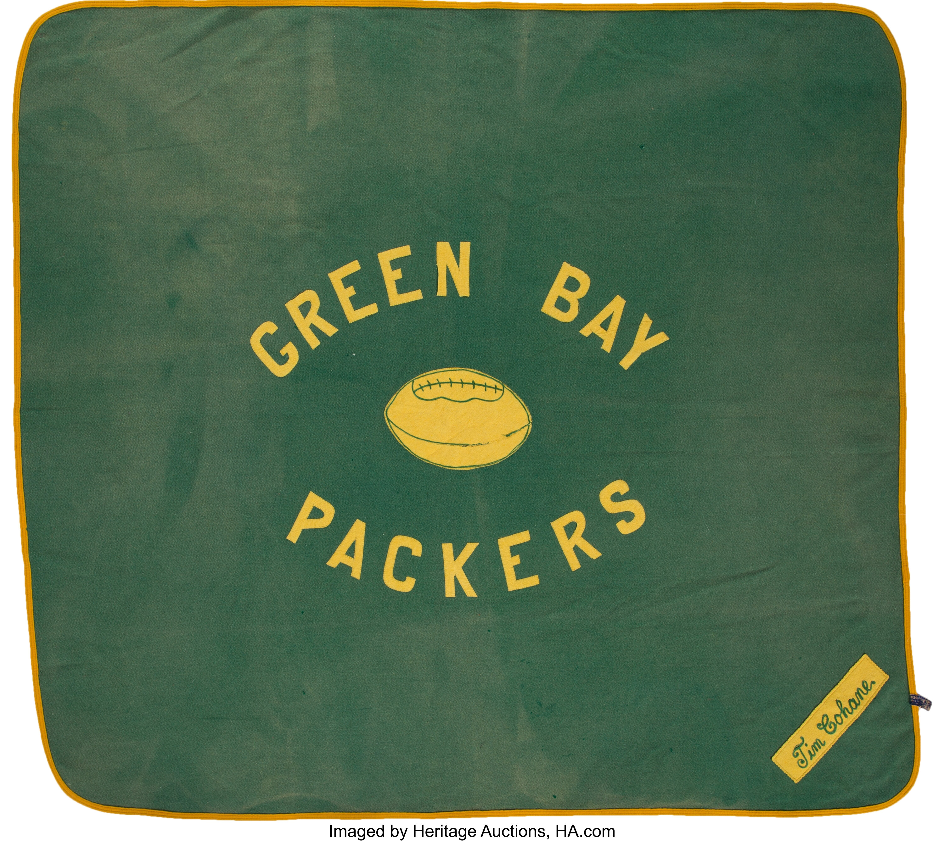 1959 Green Bay Packers Blanket Presented to 'Look' Sports Editor