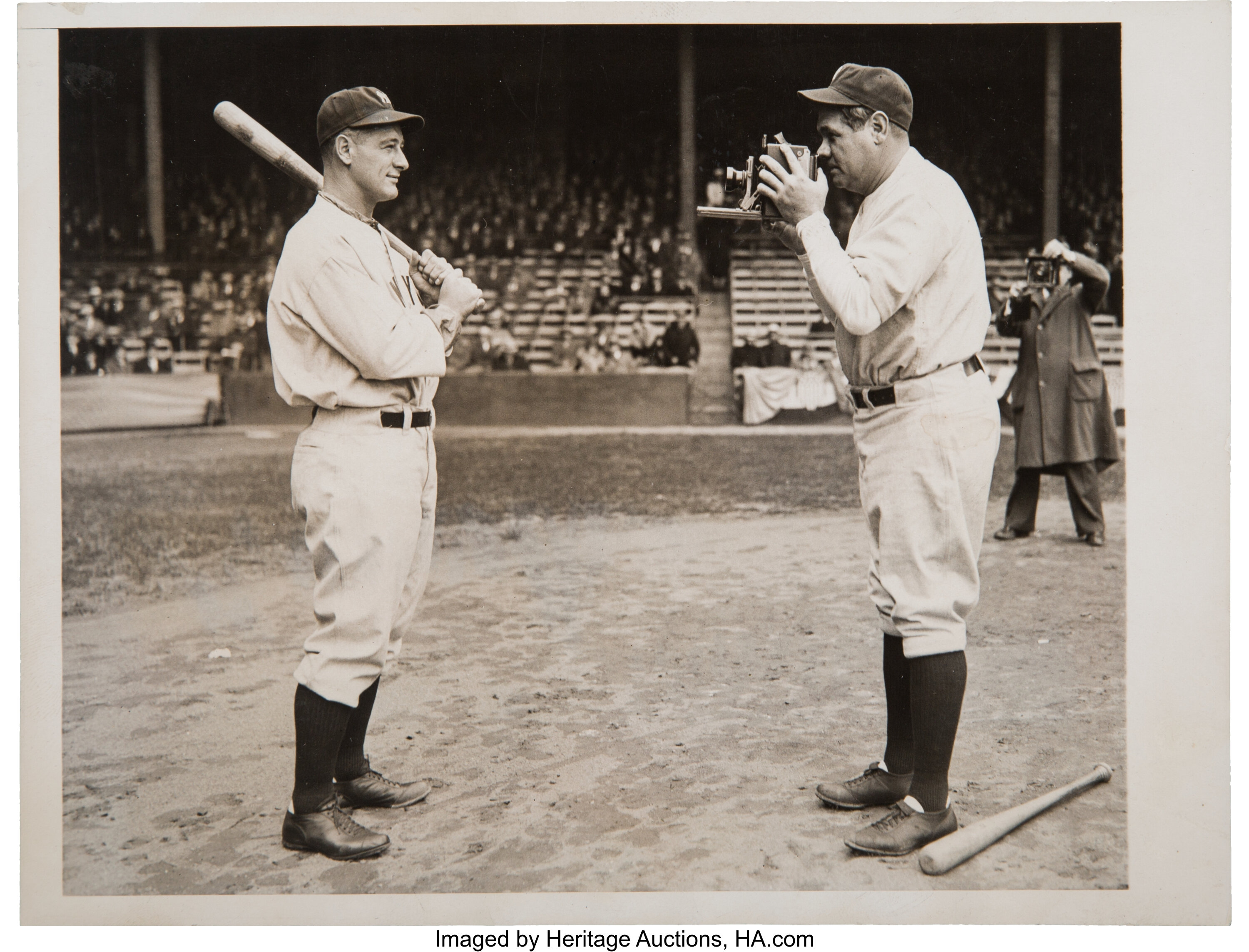 Lot Detail - 1932 BABE RUTH AND LOU GEHRIG ORIGINAL PHOTOGRAPH