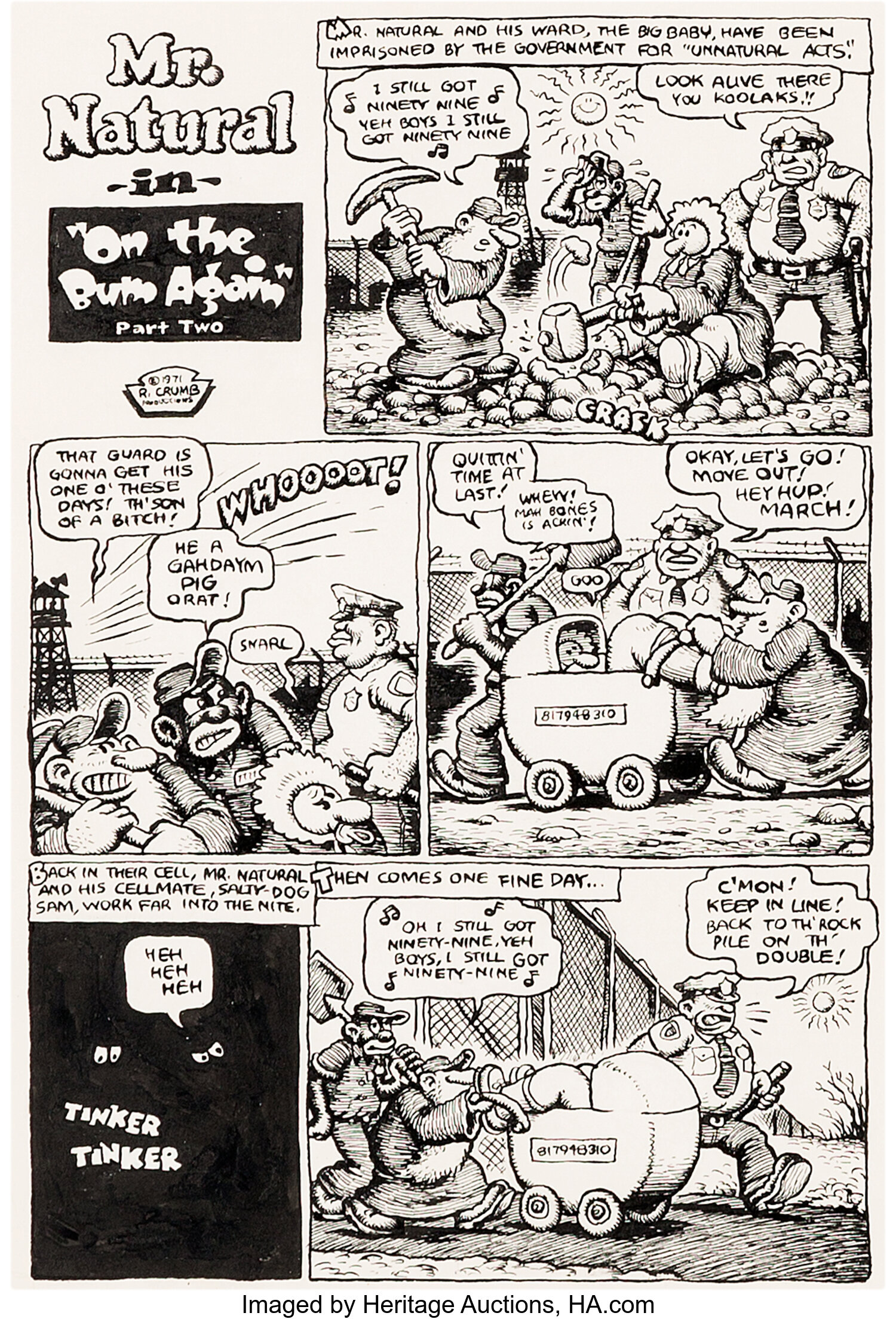 Robert Crumb Mr. Natural #2 Complete 6-Page Story Original Art