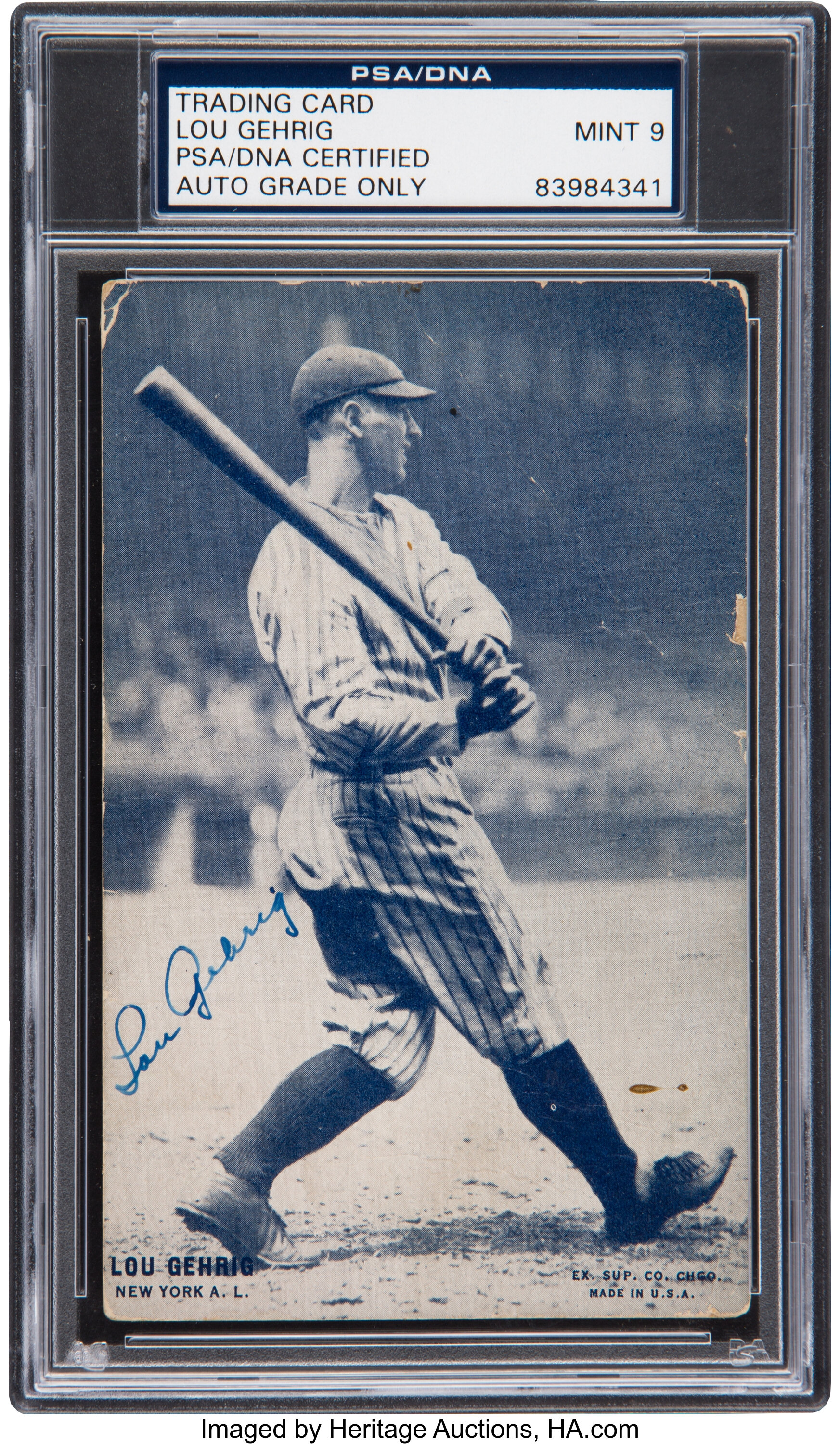 Facsimile Autographed Lou Gehrig New York Pinstripe Reprint Laser