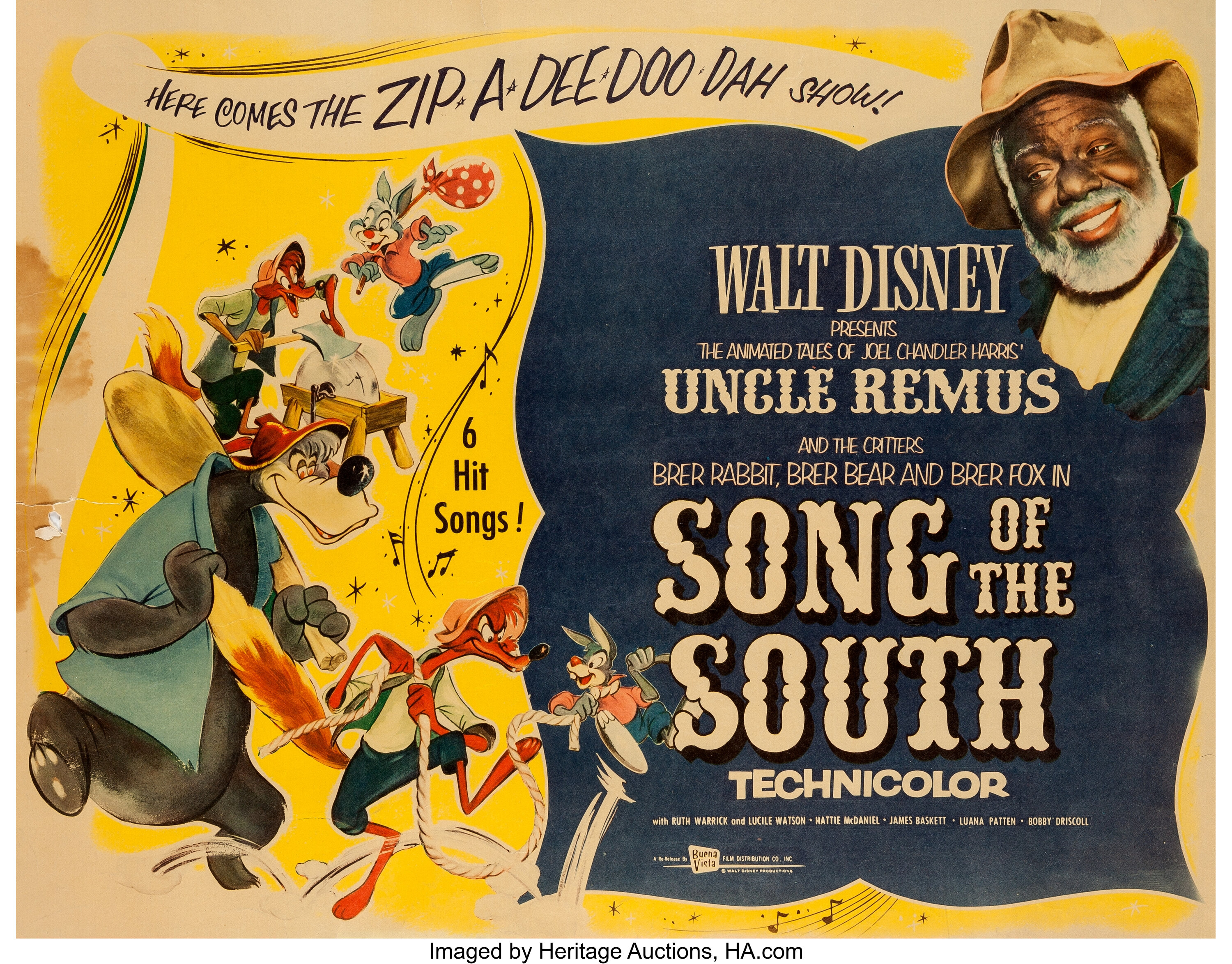 Song Of The South Theatrical Poster Walt Disney 1956 Lot 142 Heritage Auctions