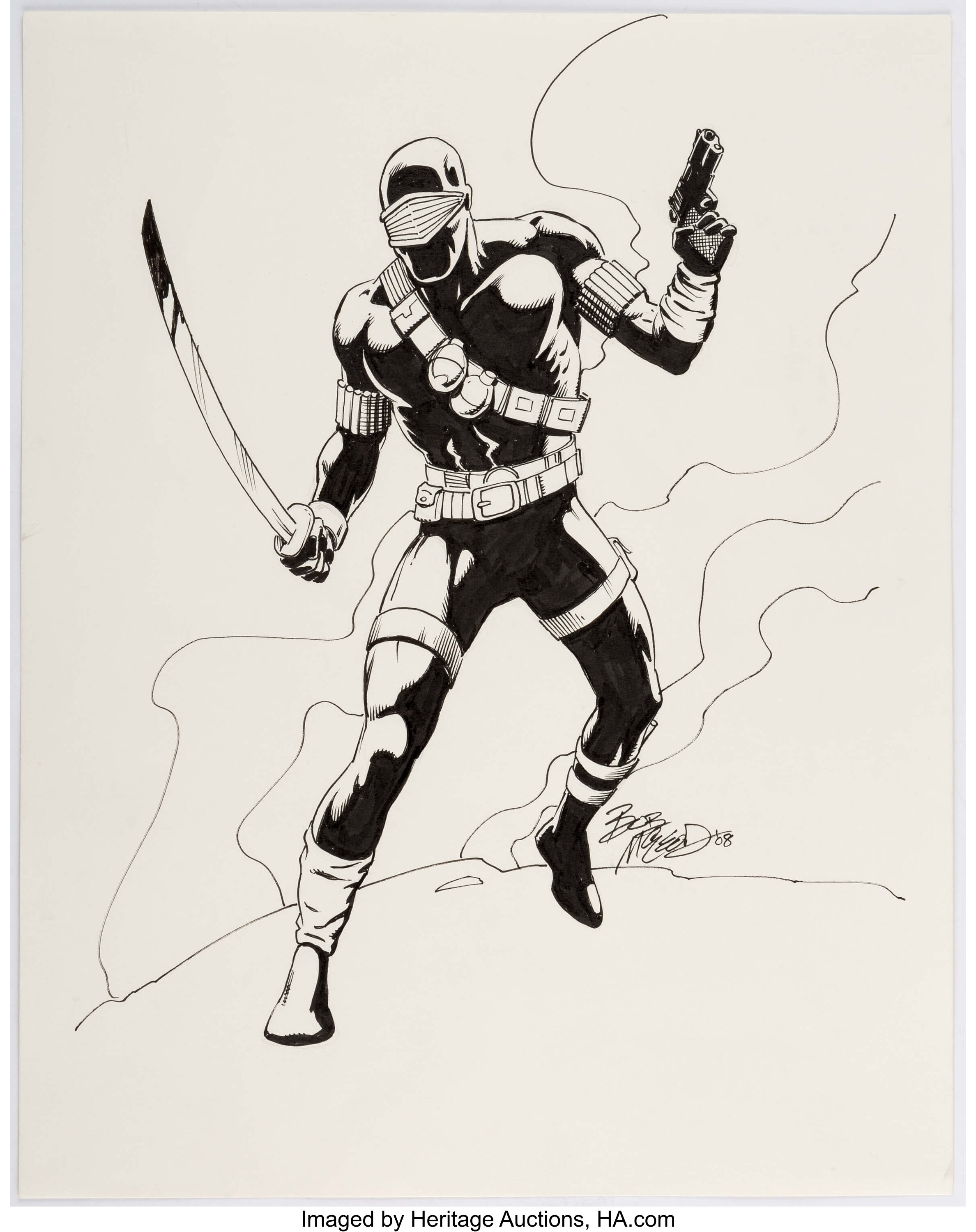 Bob Mcleod Snake Eyes From G I Joe Original Art Illustration