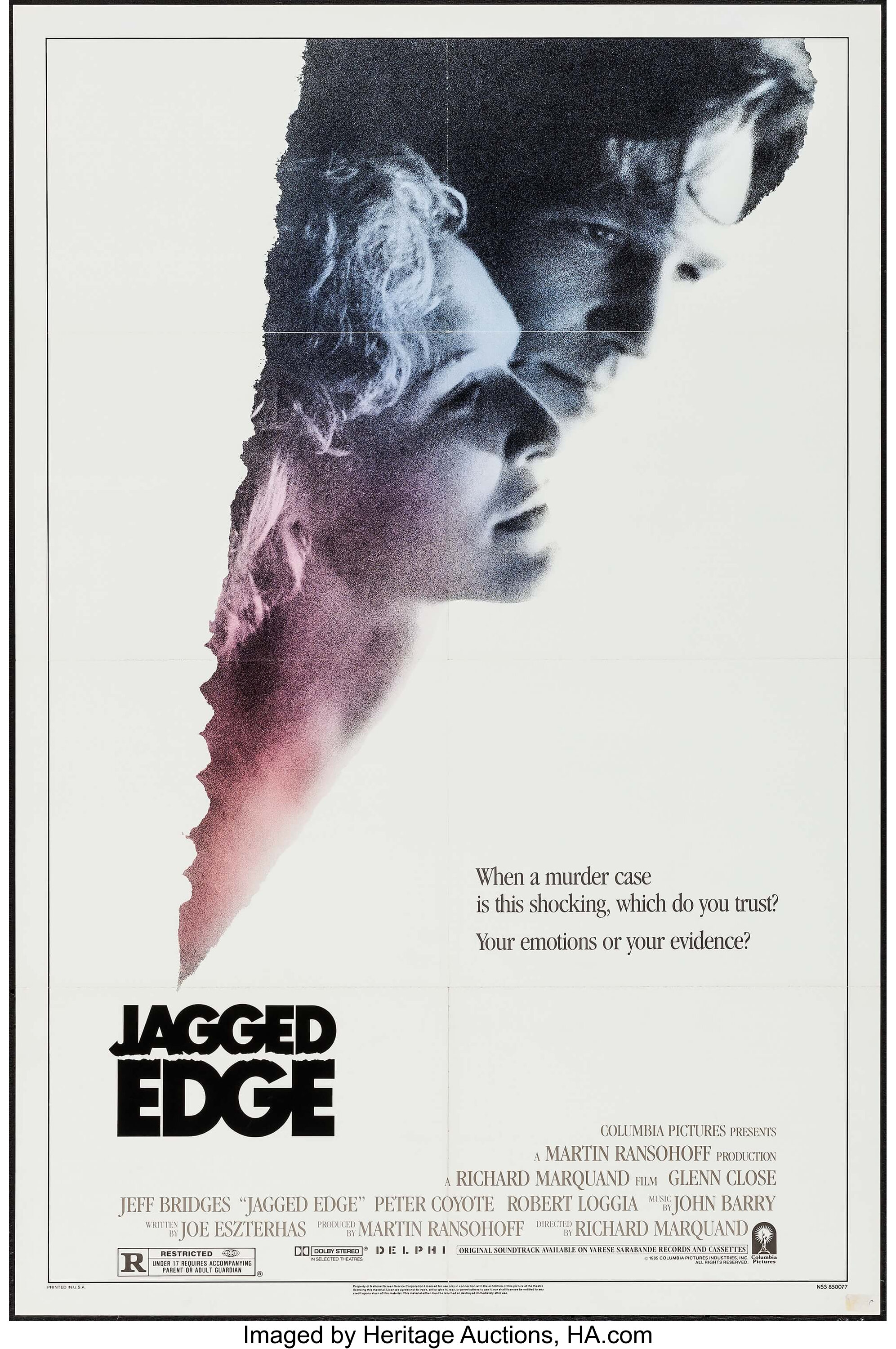 Jagged Edge (Columbia, 1985). One Sheet (27