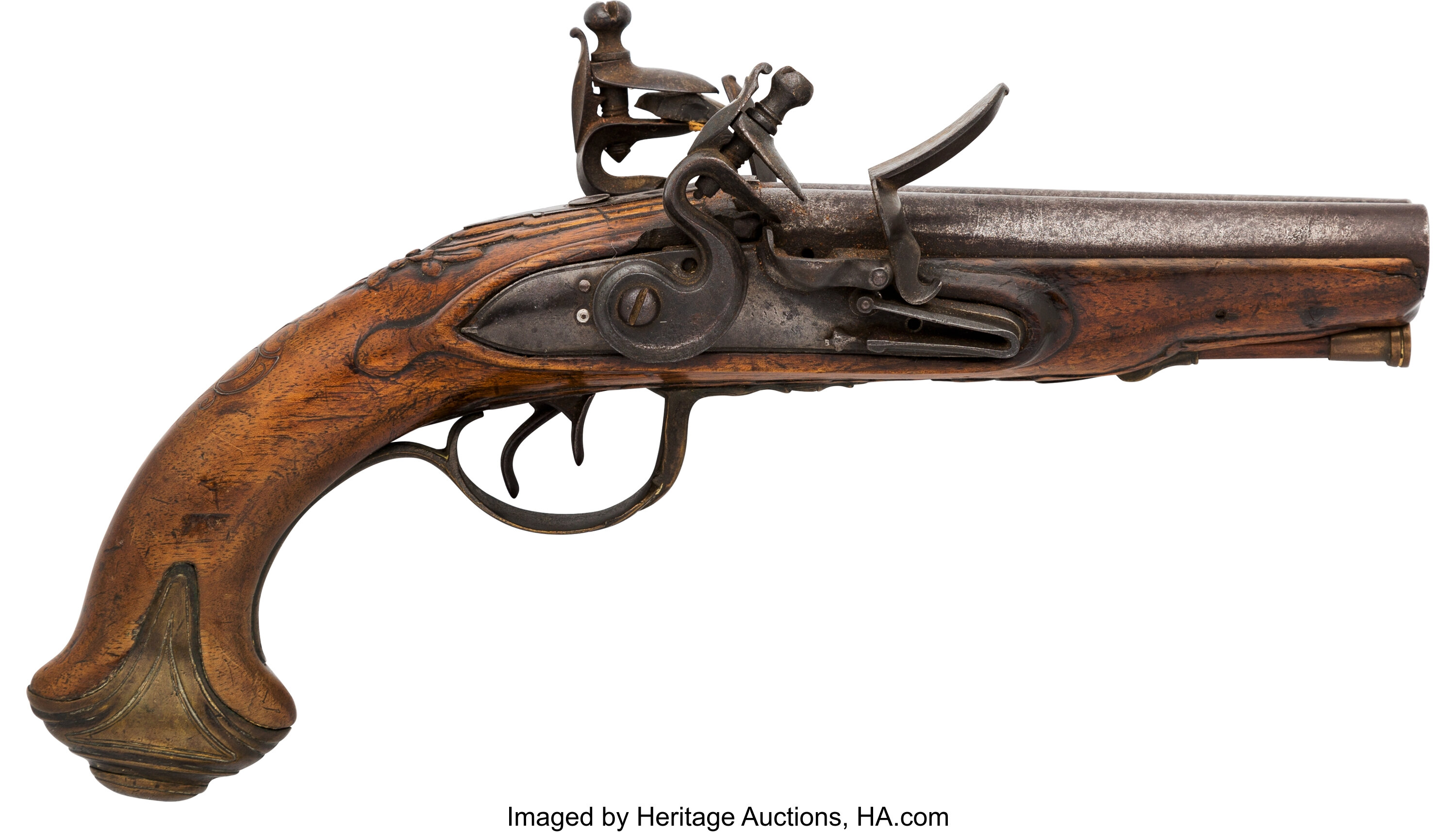 Double Barrel Flintlock Pistol