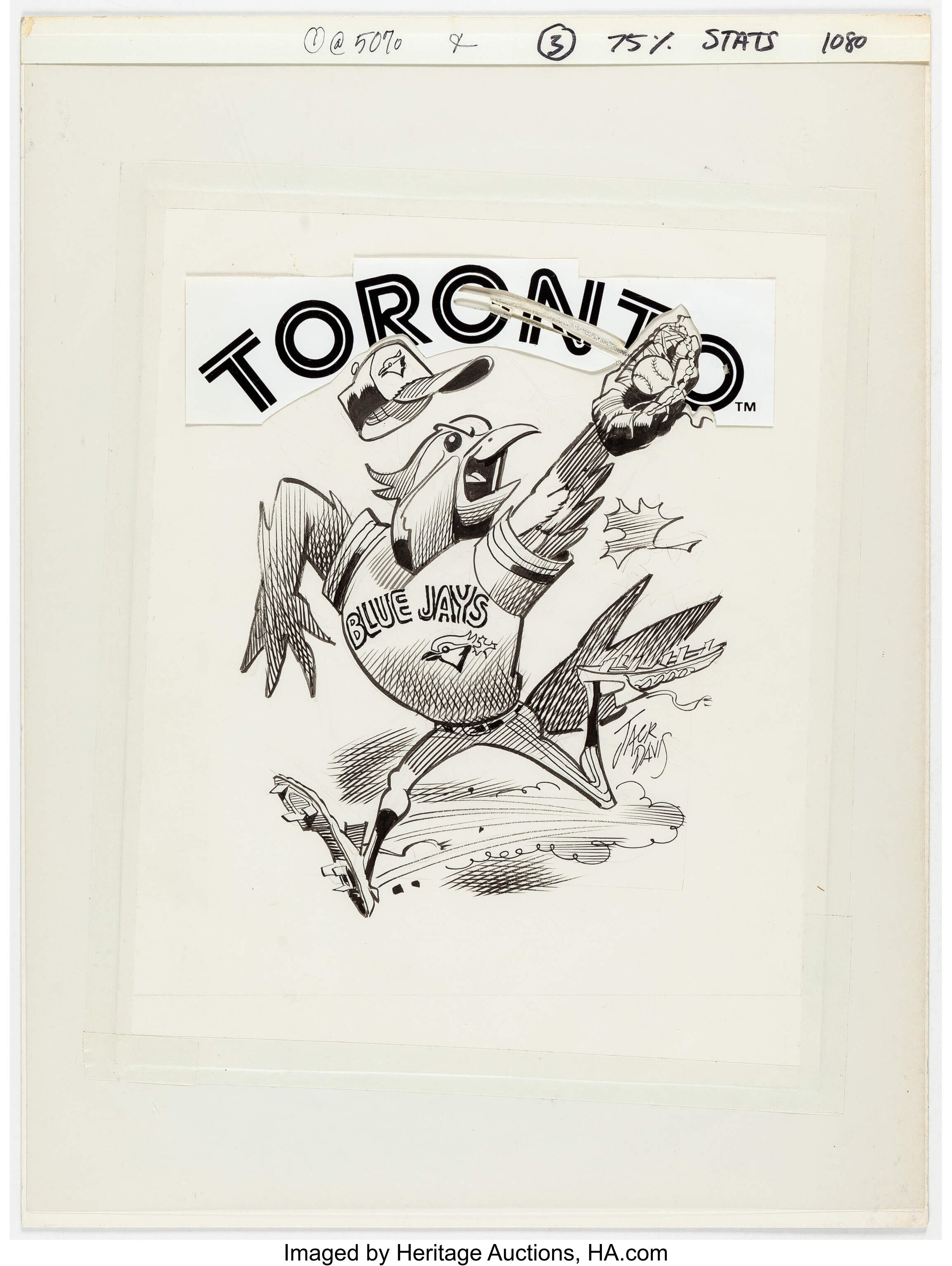 Jack Davis Toronto Blue Jays Baseball Illustration Original Art Lot Heritage Auctions