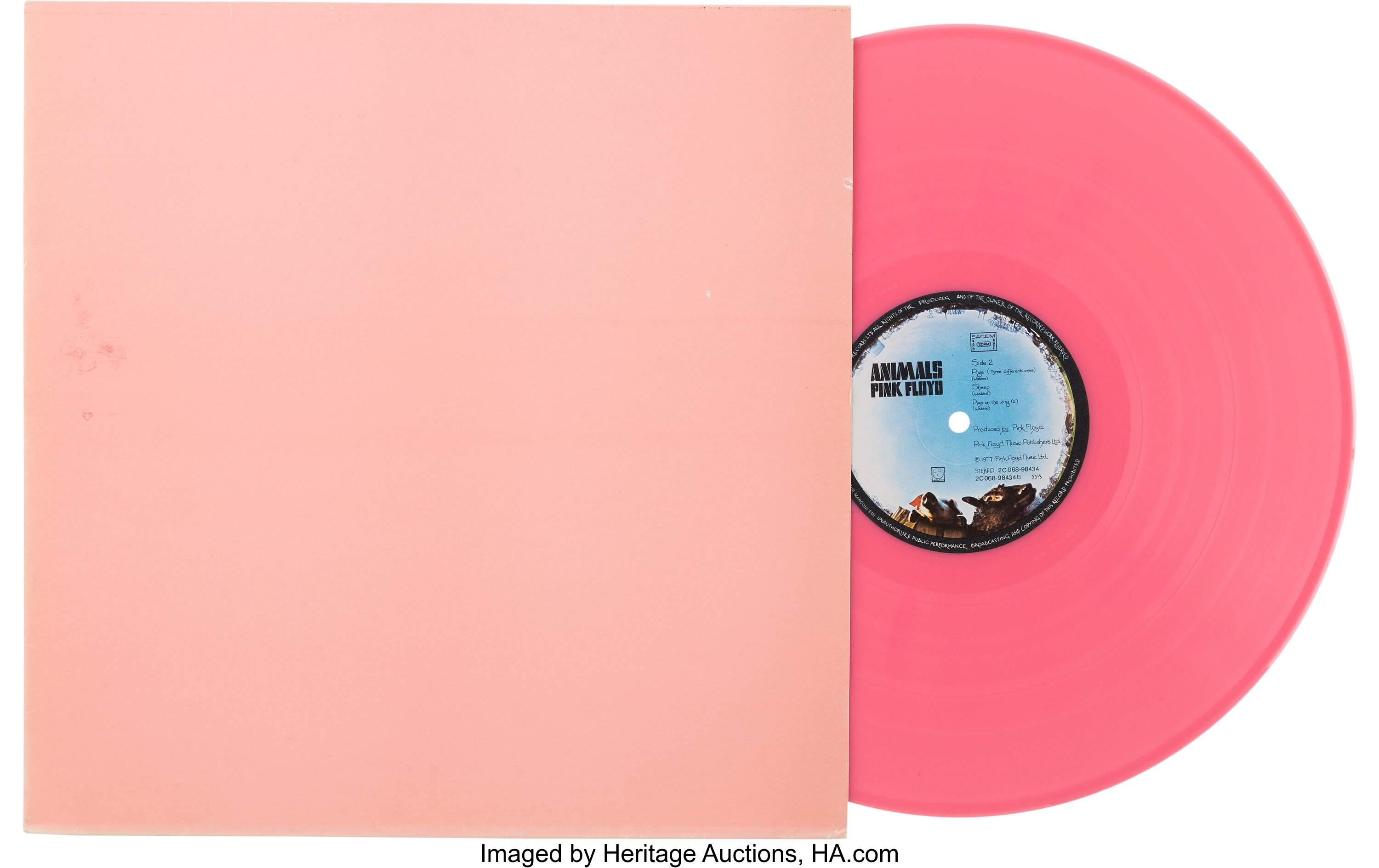 Pink Floyd Animals Rare Pink Stereo LP (France - | Lot | Heritage Auctions