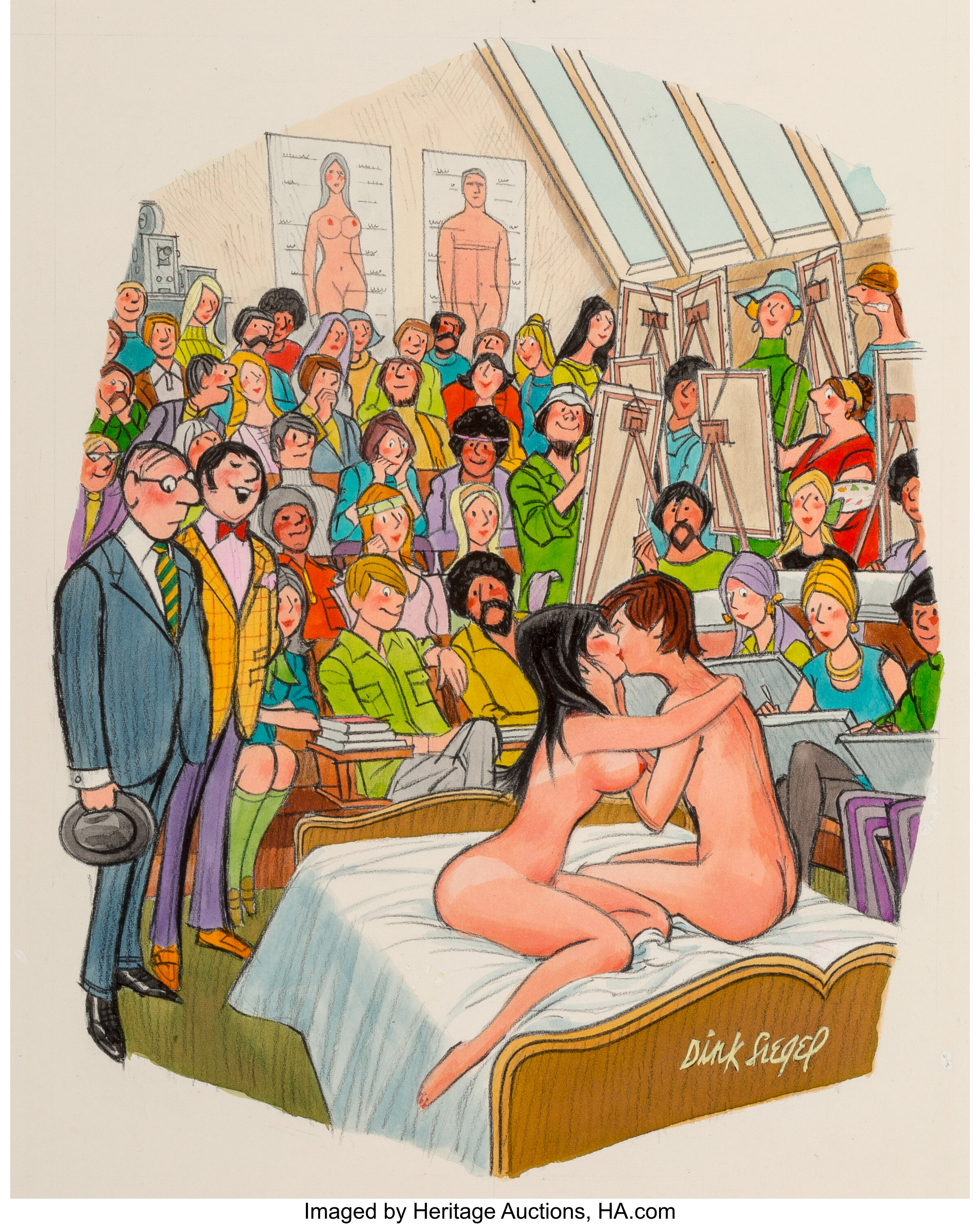 American Cartoon Porn With Captions - Dink Siegel (American, 1910-2003). Sex Ed, Playboy cartoon, April | Lot  #71151 | Heritage Auctions