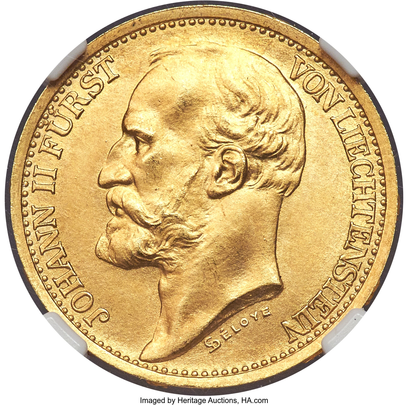 Liechtenstein: Johann II gold Essai 20 Kronen 1898 MS67 NGC, | Lot
