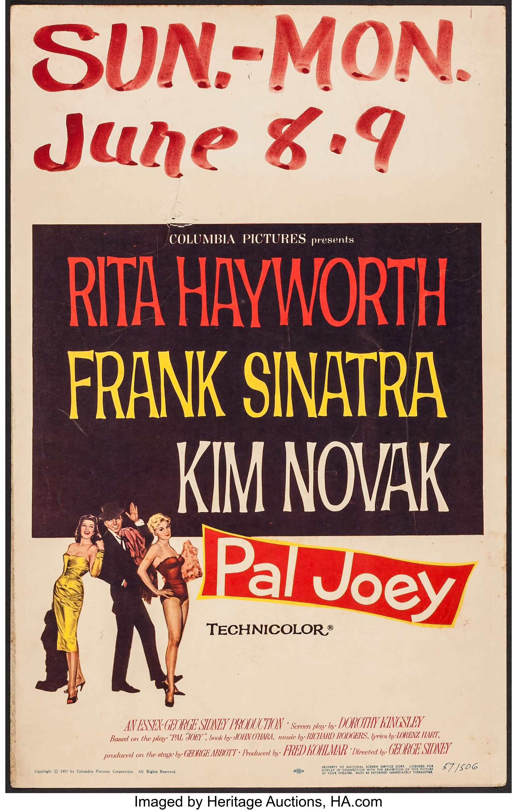 Pal Joey Columbia 1957 Window Card 14 X 22 Musical Lot Heritage Auctions
