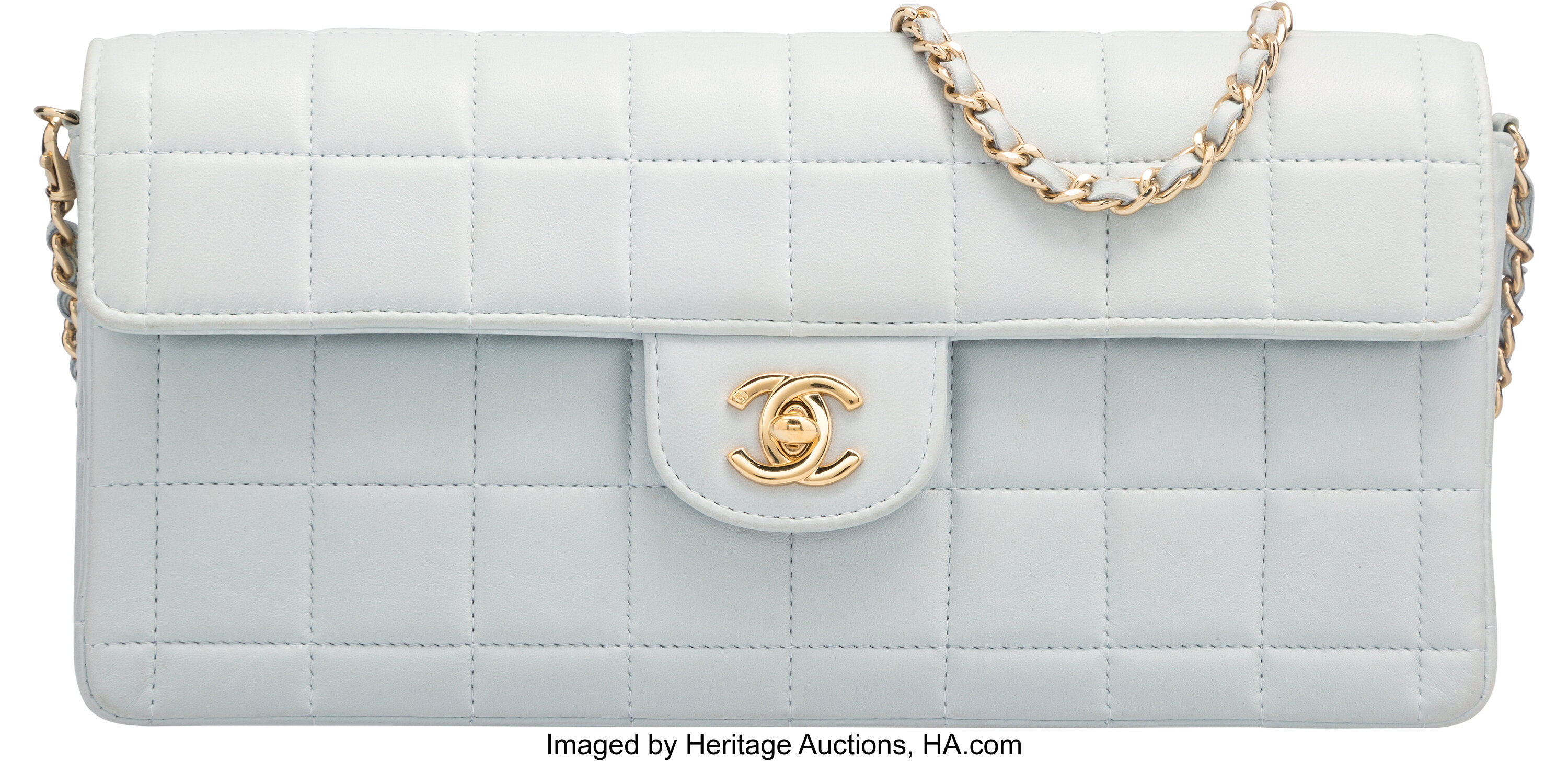 Chanel Quilted Cc Mini Square Hand Bag Gold Lambskin France Purse