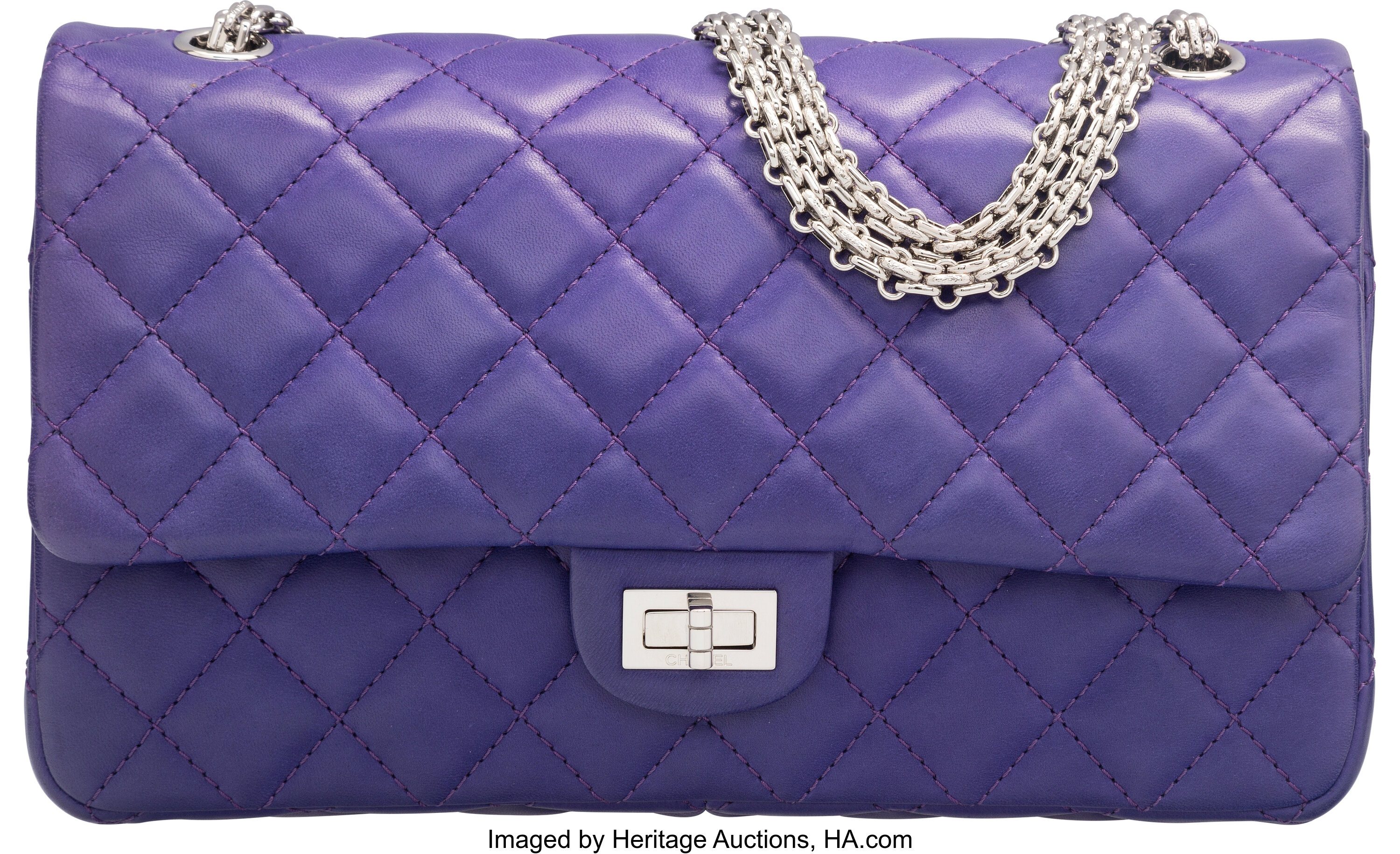 Chanel Light Purple Quilted Lambskin Leather Classic Jumbo Double Flap Bag