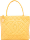 Chanel Yellow Quilted Caviar Leather Medallion Tote Bag - Yoogi's