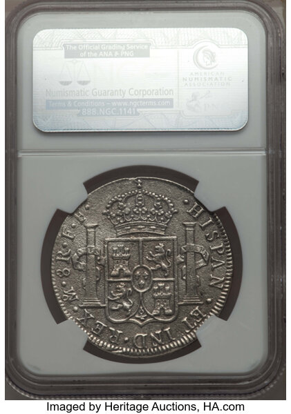Mexico: Charles III 8 Reales Shipwreck Coin 1779 Mo-FF Genuine