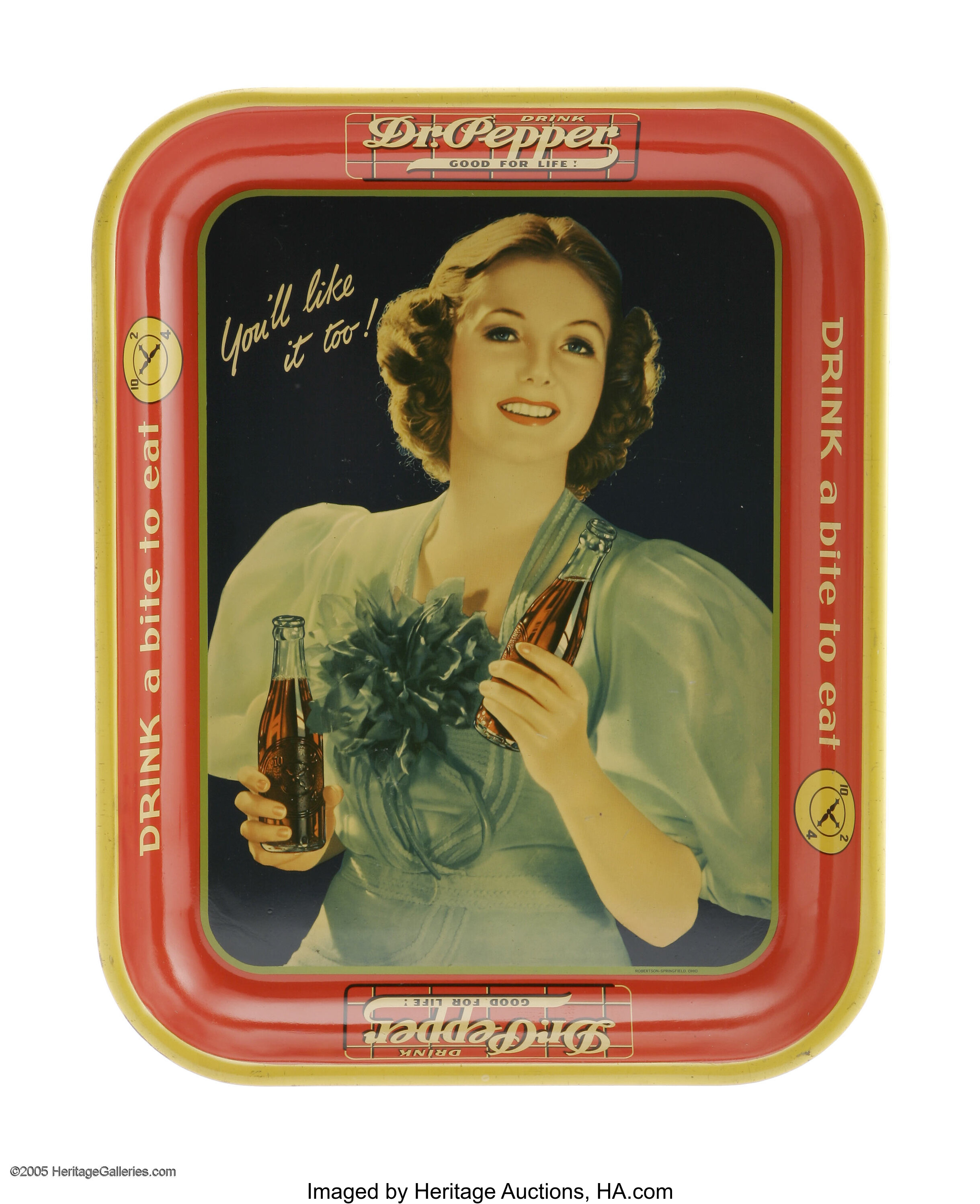 Dr Pepper Serving Tray The Unusual Slogan Of Drink A Bite To Lot 25936 Heritage Auctions 8656