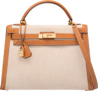 Hermes 38cm Natural Chamonix Leather Kelly Depeches Briefcase Bag