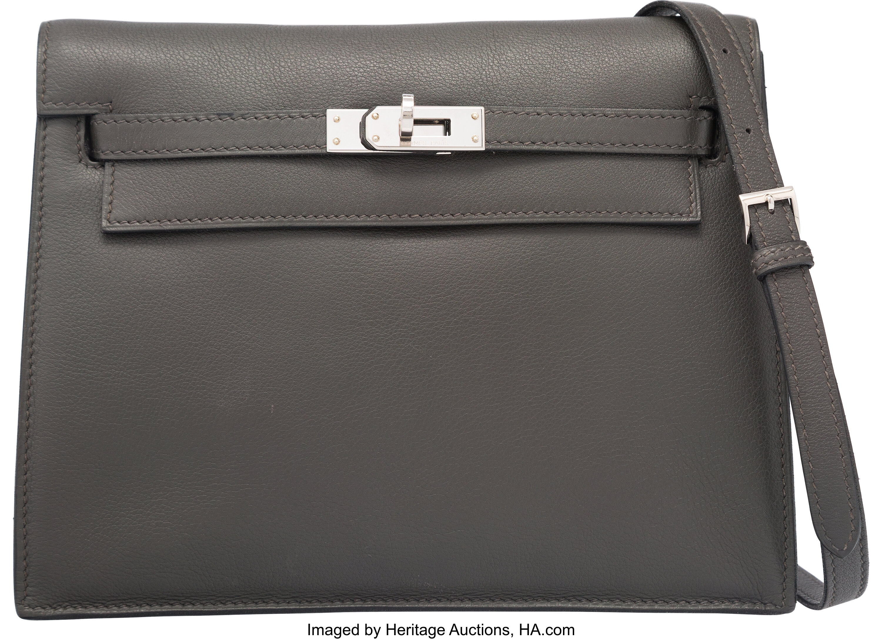 Hermes 'Kelly Danse' Bag in Grey Swift, with Silver Palladium Hardware at  1stDibs