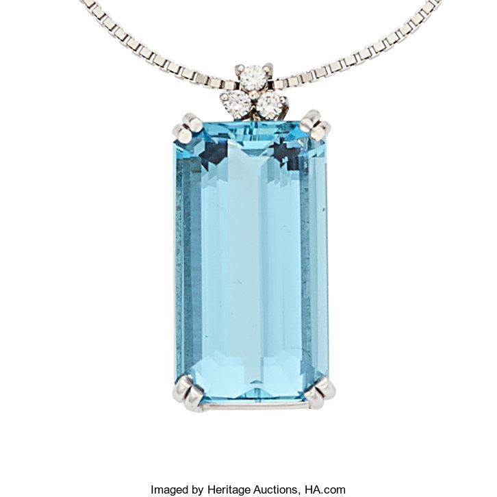 18K Yellow Gold H. Stern Aquamarine and Diamond Necklace