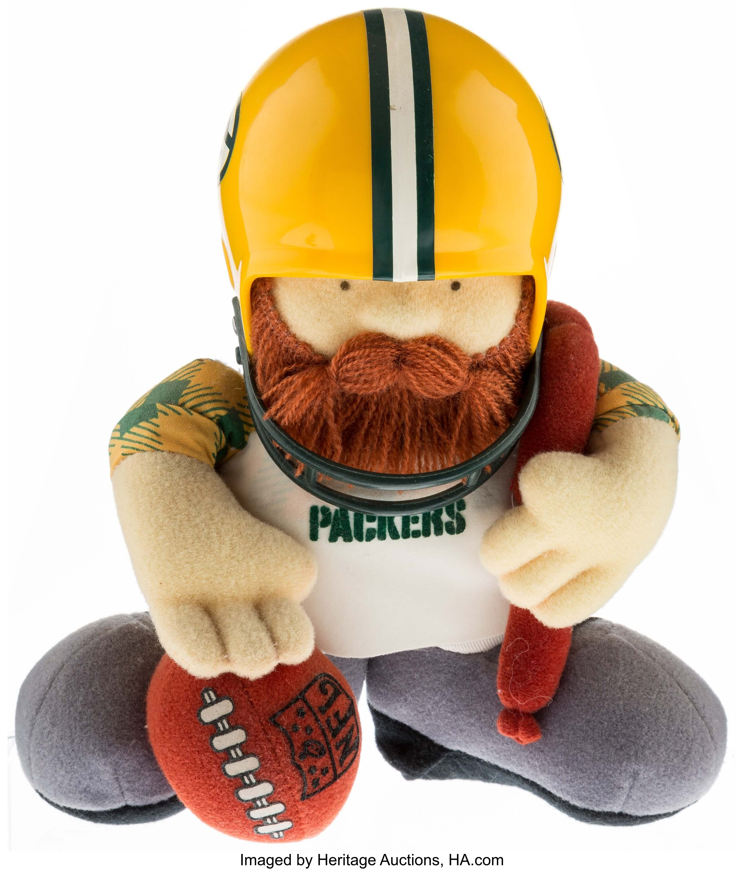 c. 1960s Green Bay Packers Inflatable Doll. Football, Lot #43247