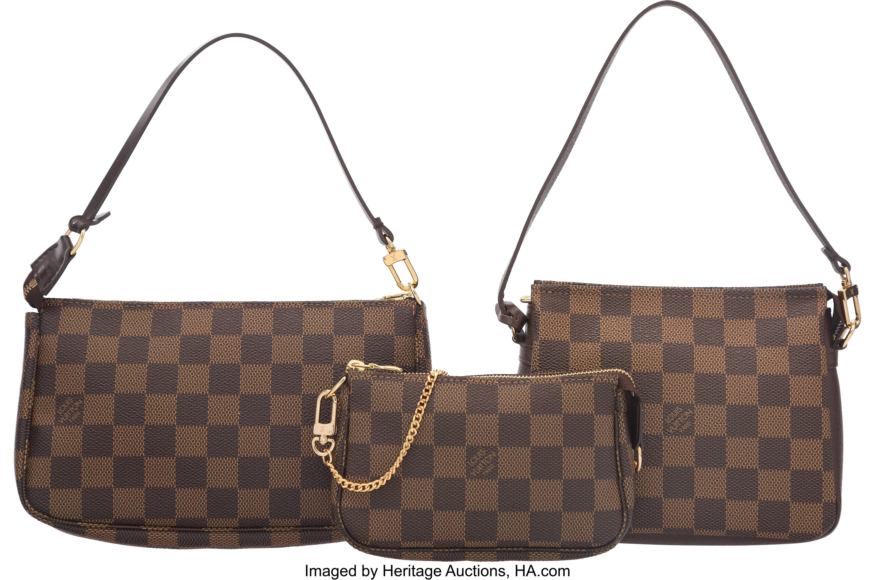 Sold at Auction: Louis Vuitton Cosmetic Pouch Brown Damier Ebene