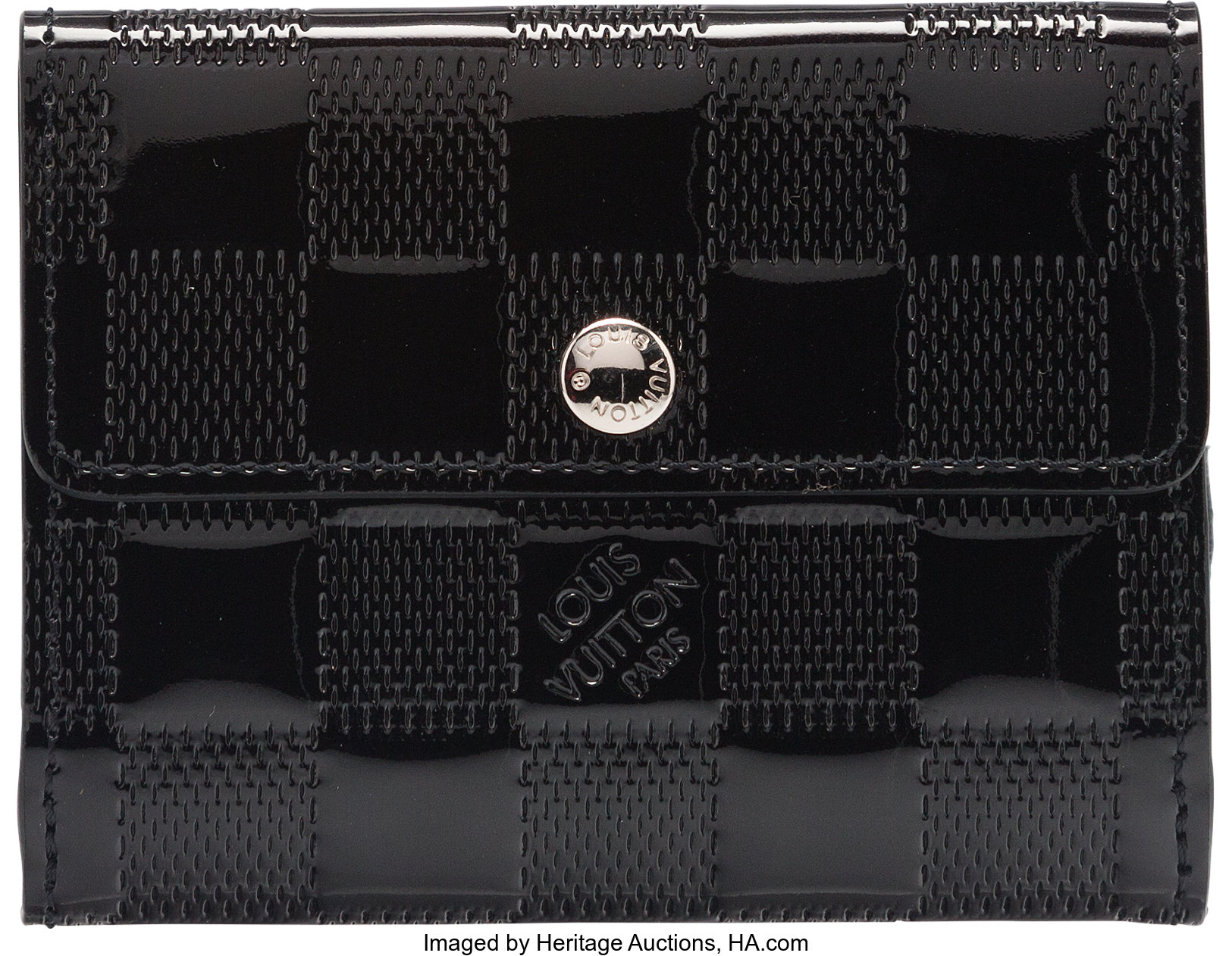 Louis Vuitton Black Damier Vernis Leather Ludlow Wallet. Excellent, Lot  #58345