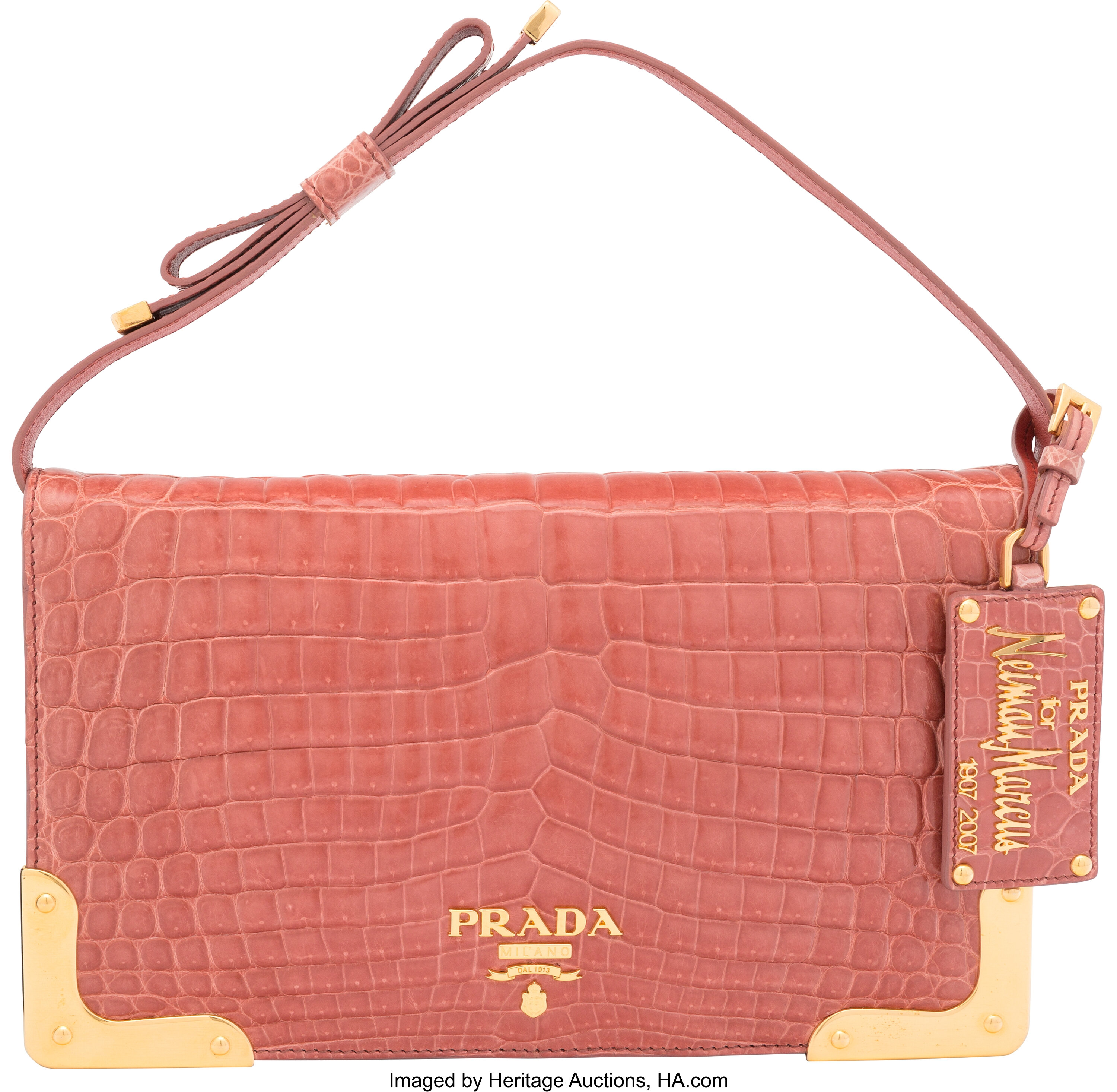 Prada for Neiman Marcus Limited Edition Shiny Pink Crocodile | Lot #58047 |  Heritage Auctions