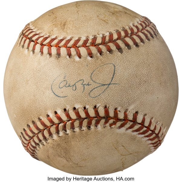 Cal Ripken Jr. Game-Used Ball Signed by 4 Umpires and Ripken