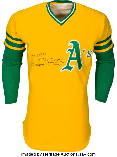 The KC/Oakland Athletics had some great jerseys during the 60s and 70s, but  this one may be our favorite. A young Reggie Jackson can be…