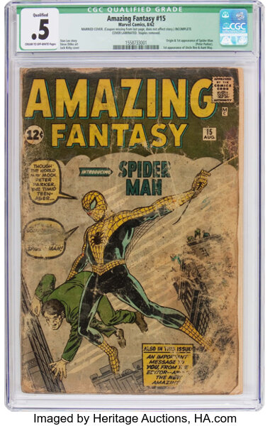 One-of-a-Kind Amazing Fantasy #15 Comic Panel Card Certified by CGC Trading  Cards