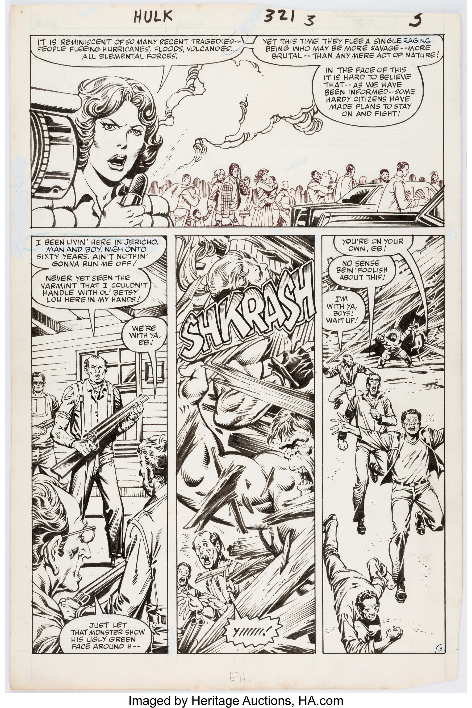 Al Milgrom and Dell Barras Incredible Hulk #321 Page 3 Original Art ...