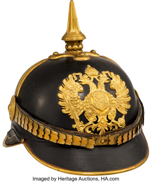 Sold at Auction: GERMAN WWI-ERA SPIKE PICKELHAUBE HELMET