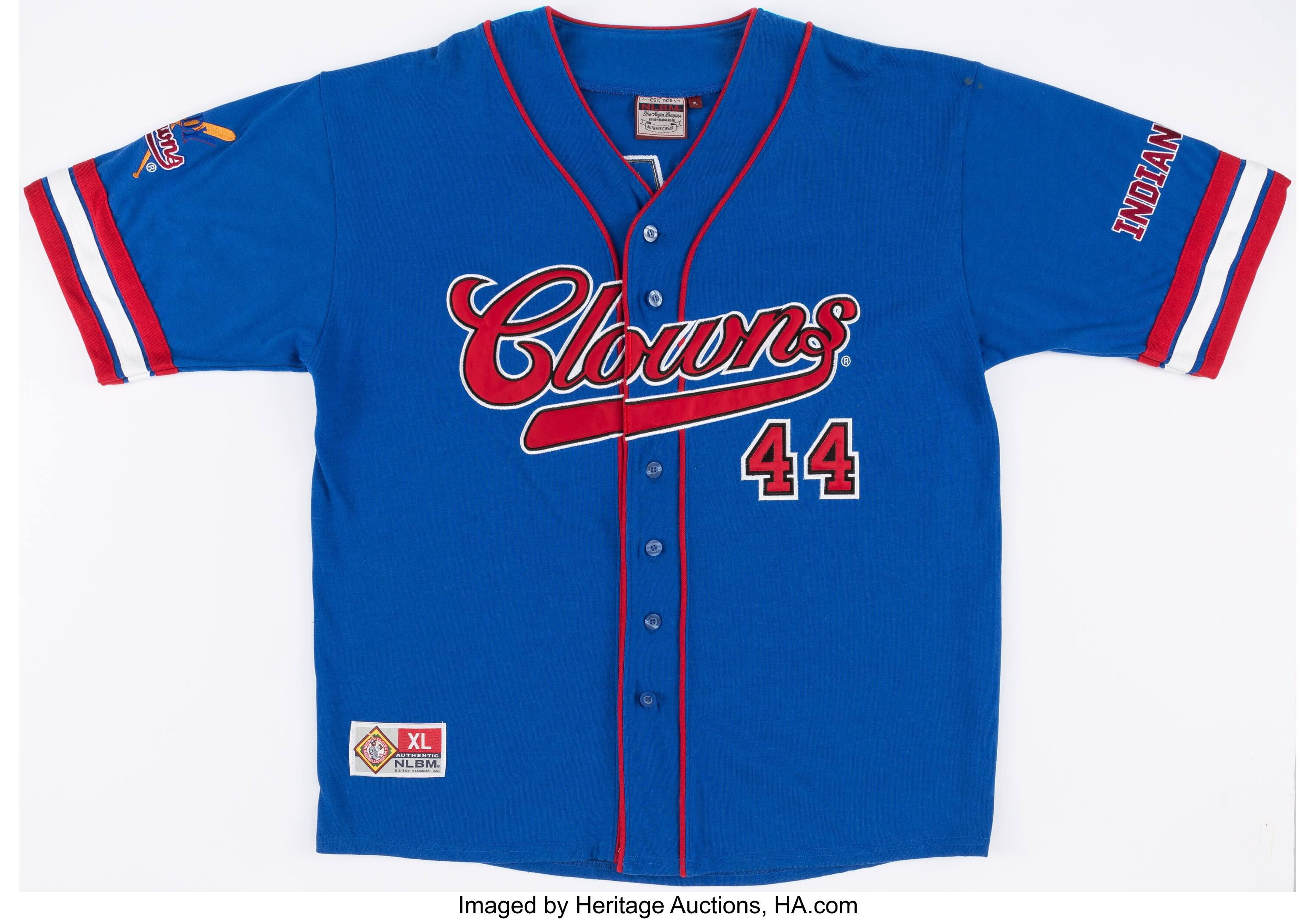 Men's Teambrown Hank Aaron Indianapolis Clowns Royal Name