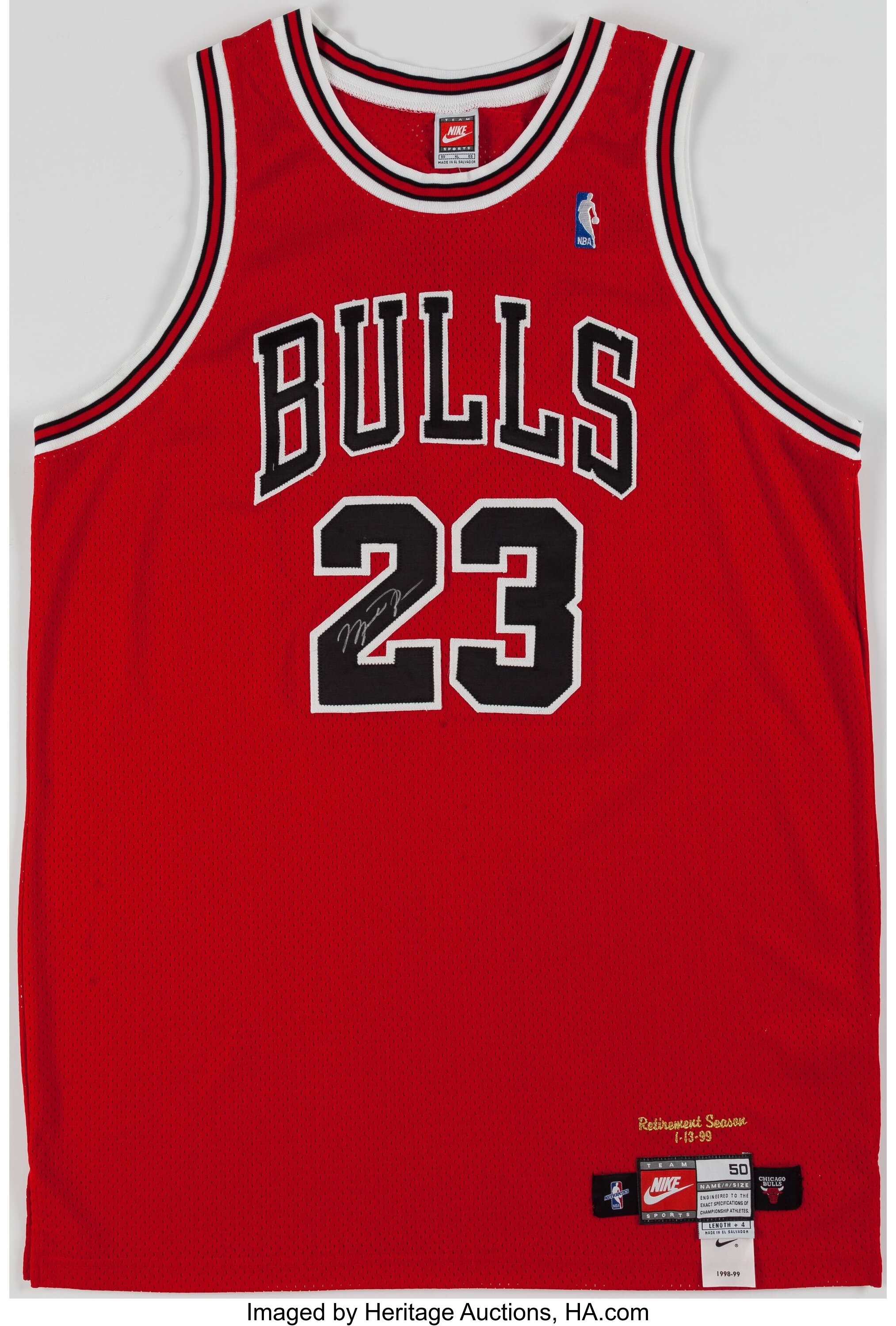 1997-98 Michael Jordan Signed Chicago Bulls UDA Stats Jersey