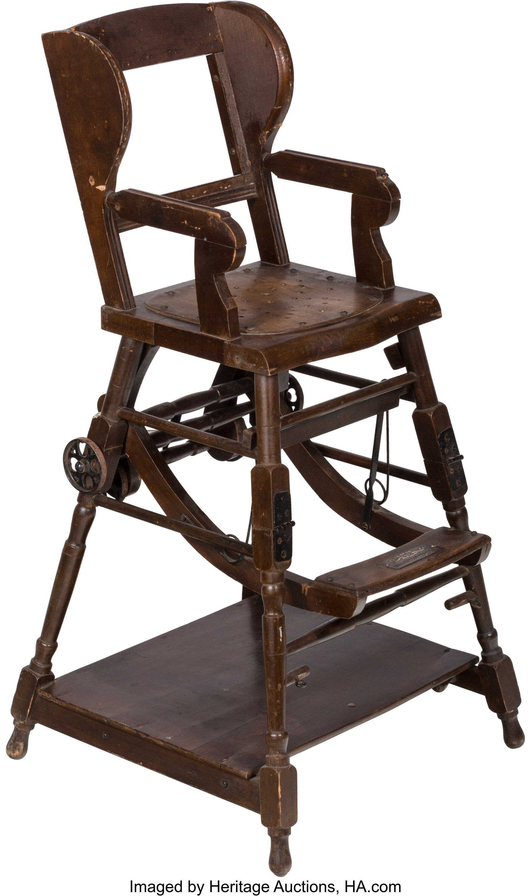 A White Star Line Titanic Era Oak Folding Child S Chair From The Lot 65297 Heritage Auctions