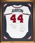 Circa 1990 500 Home Run Club Multi-Signed Atlanta Braves Jersey